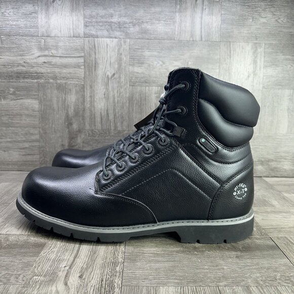 HI TECH Axel 7.5 Inch Men's size 15 Black Leather Boots Steel Toe - Picture 5 of 7